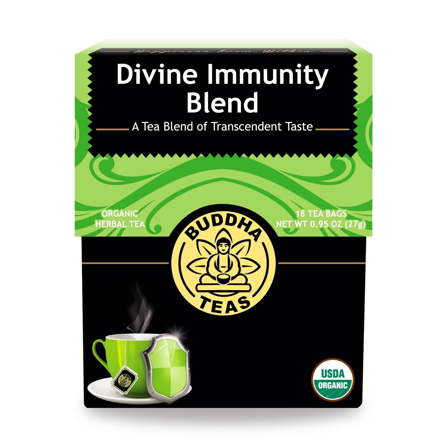 Trà thảo mộc hỗ trợ miễn dịch Divine Immunity organic Buddha Tea 27g/18 gói