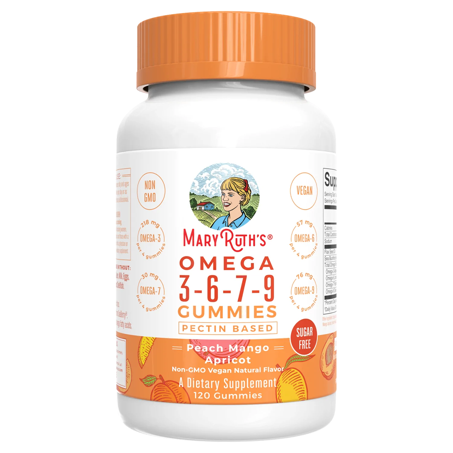 Vitamin kẹo dẻo omega 3 6 7 9 vị đào xoài mơ Mary Ruths 120 viên
